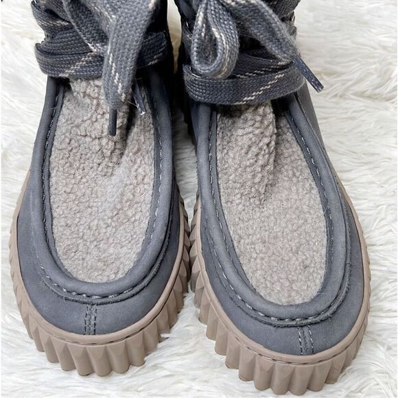 Sam Edelman Faux Faux Fur Bootie Size 9.5 Gray Leather - Picture 2 of 8